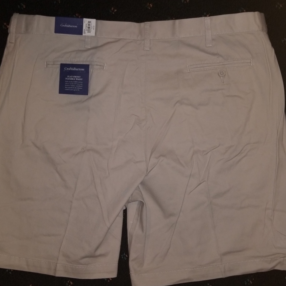 Croft & Barrow Big & Tall Flat Front Flex Waist Shorts 46 NWT